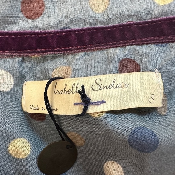 Isabella Sinclair Button Parade Blouse 100% Cotton Size Small - Picture 10 of 12